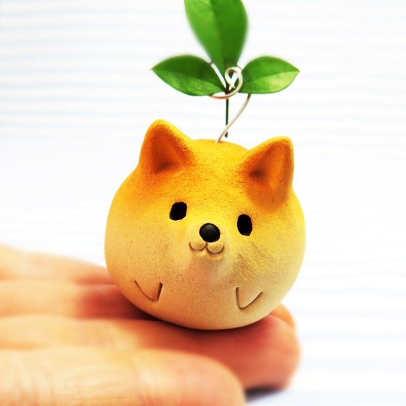 Shiba Inu figurine of Ceramics "The Shiba ball type 2" Shiba is the Japanese dog. - 摆饰 - 其他材质 黄色