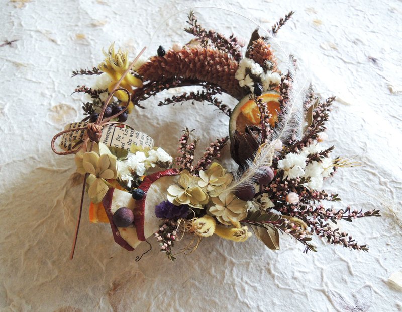 微甜·圈 手作 草莓雪梅 焦糖巧克力 水果切片 甜甜圈 水果干 干燥花 小花圈 甜塔 - 植栽/盆栽 - 植物．花 咖啡色