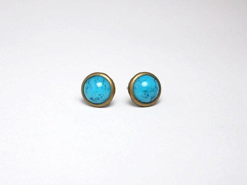  Circle dot 土耳其之恋 不锈钢耳针 耳环 0034 - 耳环/耳夹 - 塑料 蓝色