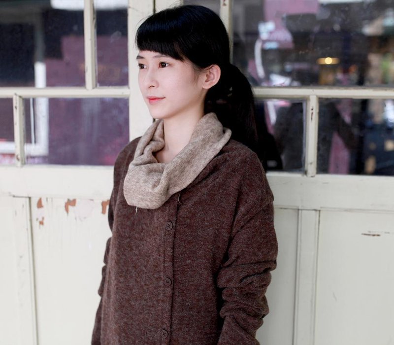OMAKE 长版不规则风衣外套（咖啡） - 女装休闲/机能外套 - 其他材质 咖啡色