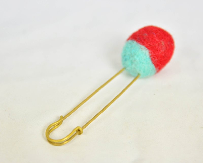 羊毛毡大别针-红/浅蓝-公平贸易 - 徽章/别针 - 羊毛 红色