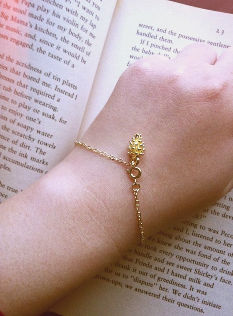 手工订制款｜ 挪威的森林松果手炼　情人节礼物 - 手链/手环 - 其他金属 金色