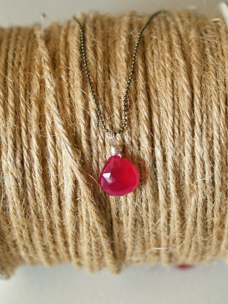 ♥情人节礼物♥ OldNew Lady-宝石系列项炼-深桃红 - 项链 - 宝石 