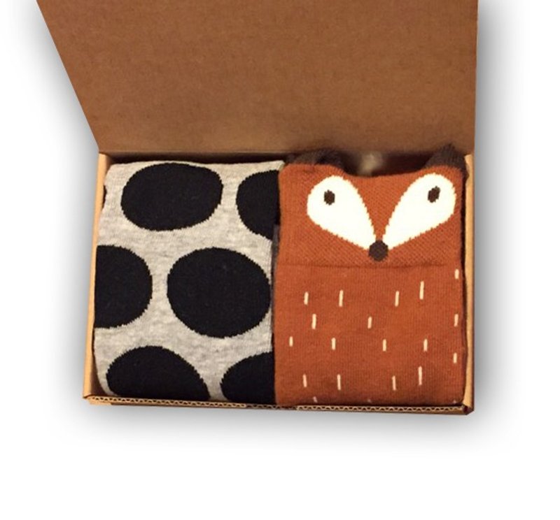 ★季节优惠★两双礼盒组/ 弥之星MiniDressing 儿童弹性袜｜止滑袜｜童袜 (2双/组) - 围嘴/口水巾 - 棉．麻 多色