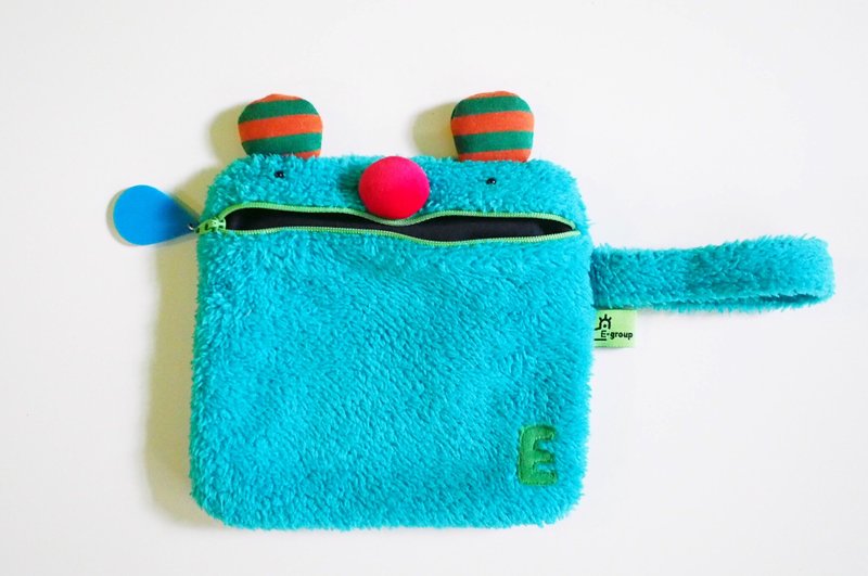 E*group 口水手提包. 红鼻熊 蓝毛 - 化妆包/杂物包 - 其他材质 蓝色