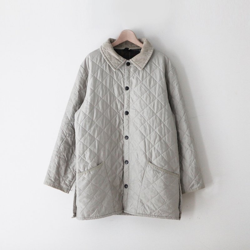 A ROOM MODEL - VINTAGE，CJ-2999 米灰色Barbour Quilted Jacket - 女装西装外套/风衣 - 棉．麻 白色