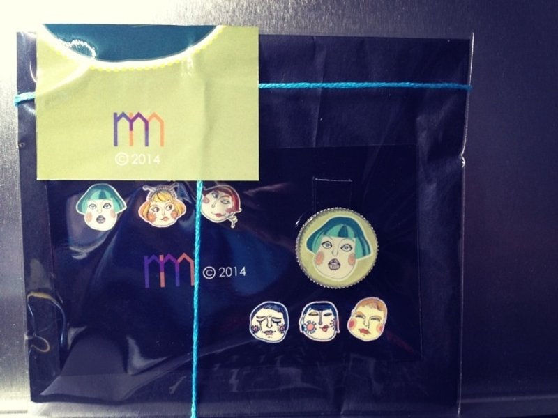 玛姬2014全新插画创作-贴纸组+别针(辉章) - 贴纸 - 纸 多色