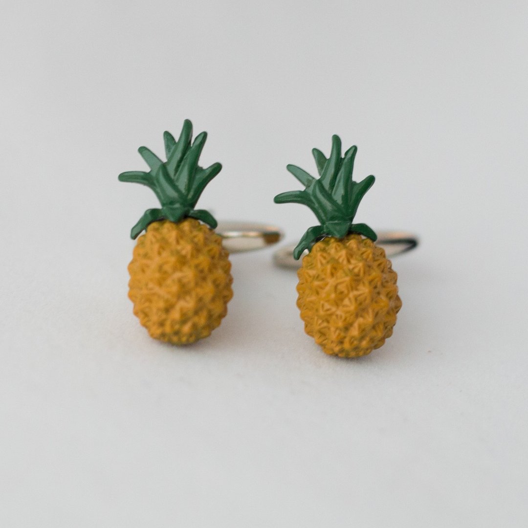菠萝 袖扣  PINEAPPLE CUFFLINK - 袖扣 - 其他金属 