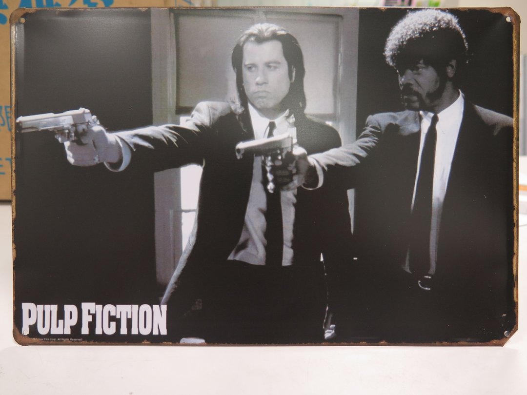 马口铁挂牌系列 l 爱上电影 l 黑色追缉令Pulp Fiction l - 墙贴/壁贴 - 其他金属 黑色