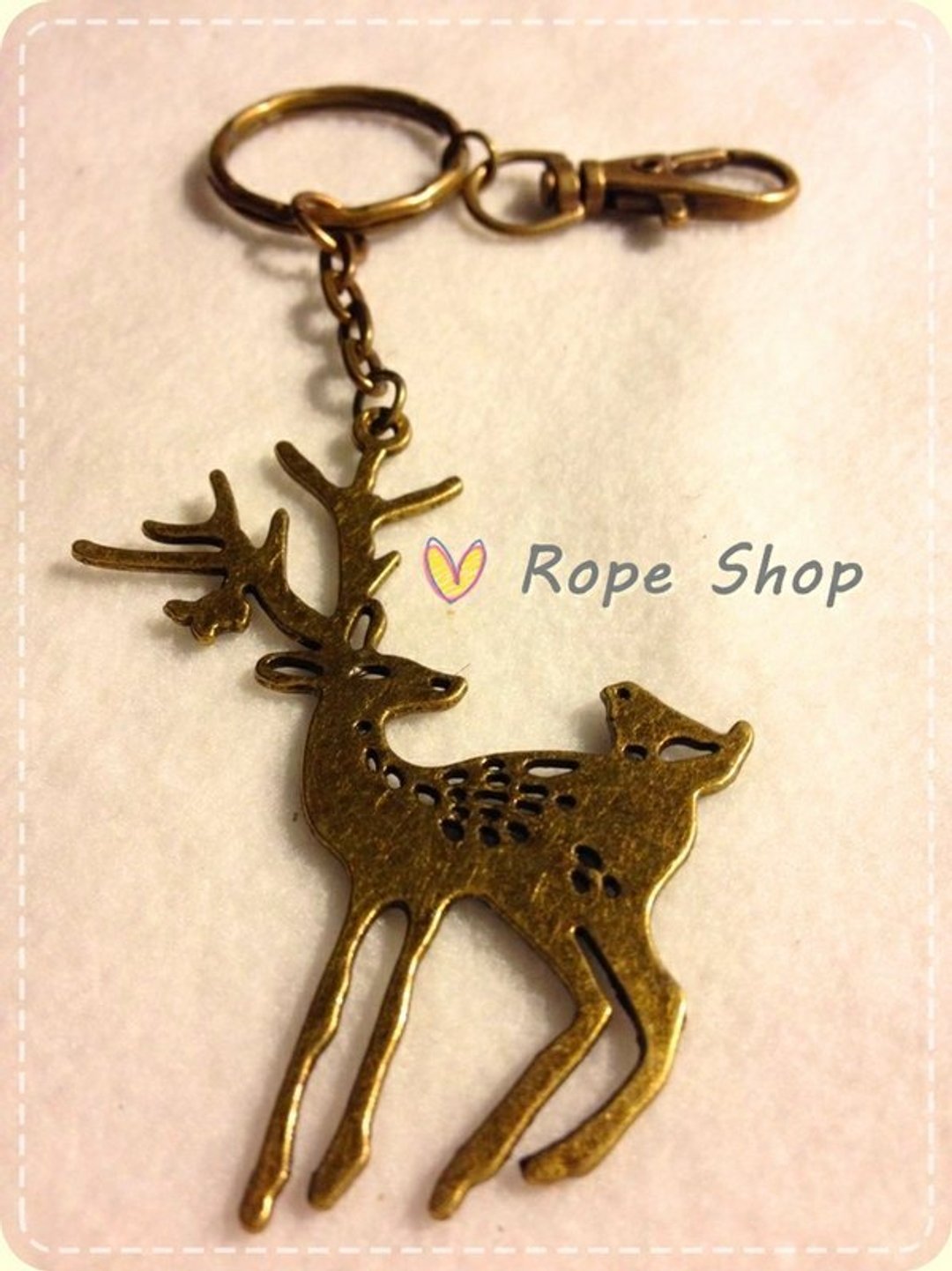 梅花鹿 deer。古铜 复古色钥匙圈 - 其他 - 其他金属 