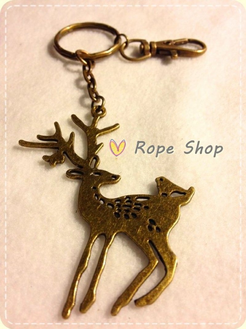 梅花鹿 deer。古铜 复古色钥匙圈 - 其他 - 其他金属 