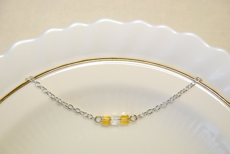 :: 猫公主 ::　气质金属链 　～ 手感冰糖 - 金桔冰茶　//手链 - 手链/手环 - 玻璃 白色