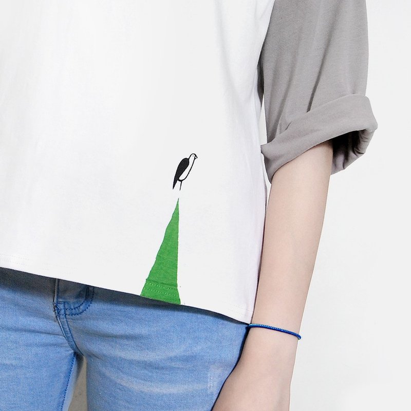 【最后一件】多点温柔也很好／七分灰色宽袖上衣 - 女装 T 恤 - 其他材质 白色