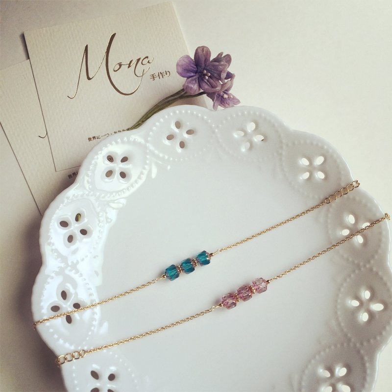 复古宫廷式手链（湖水绿/浅粉） - 手链/手环 - 其他金属 绿色