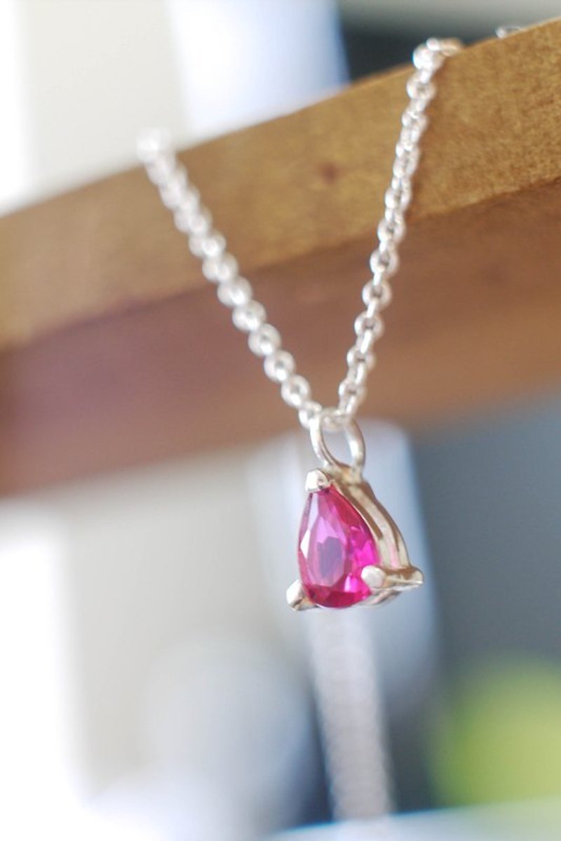 彩钻系列-天使的眼泪<水滴钻> - 锁骨链 - 其他金属 红色