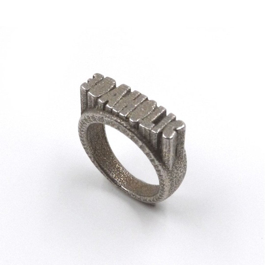 定制化饰物戒指  - 三维打印 x Pop out Ring x 个人化 - 戒指 - 其他金属 灰色