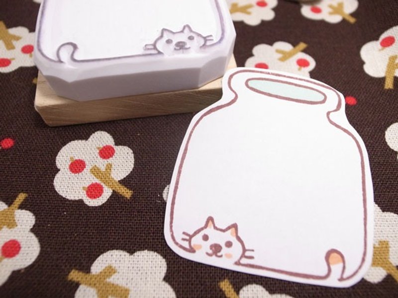 瓶中猫 (新) - 印章/印台 - 橡胶 白色