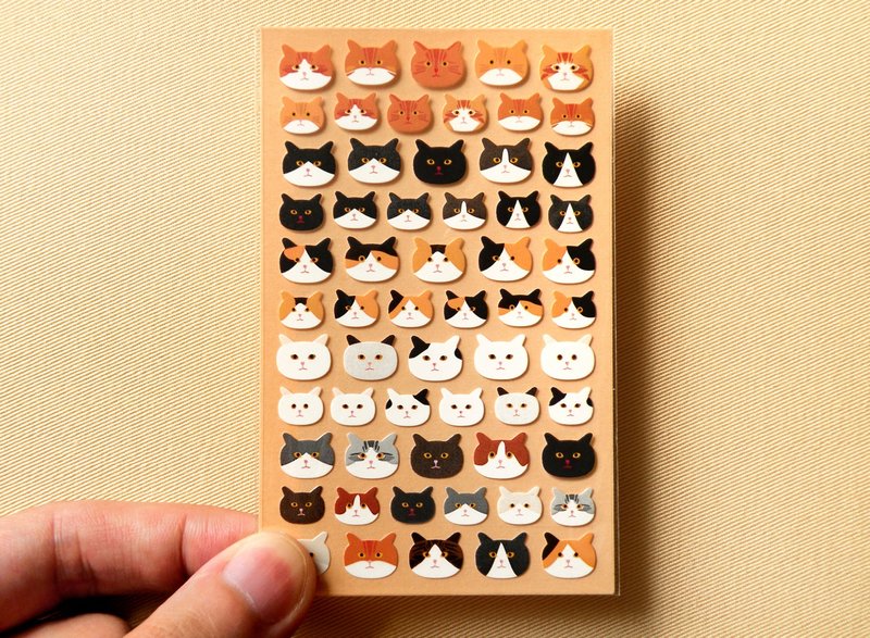 加购商品 - 猫头小贴纸 - 贴纸 - 防水材质 橘色