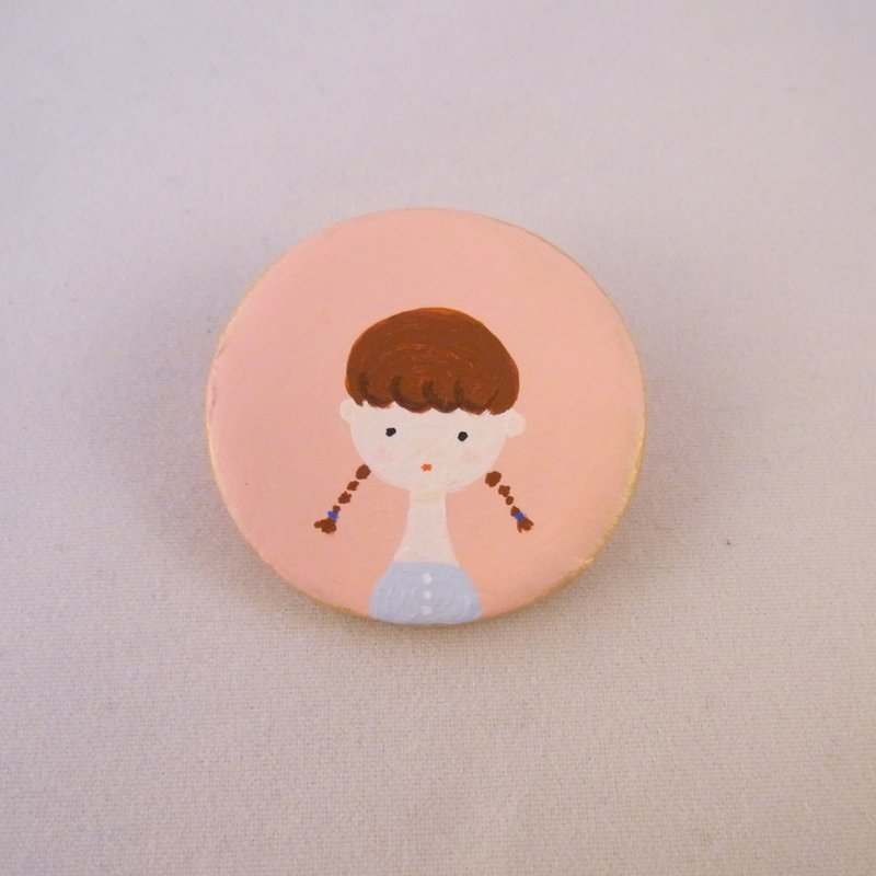 小女孩胸针 别针 - 胸针 - 粘土 粉红色