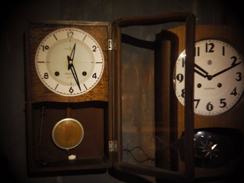 {B5-006} 老件 SEIKOSHA 精工舍 古董 发条钟 14day 极稀少 - 时钟/闹钟 - 其他材质 咖啡色