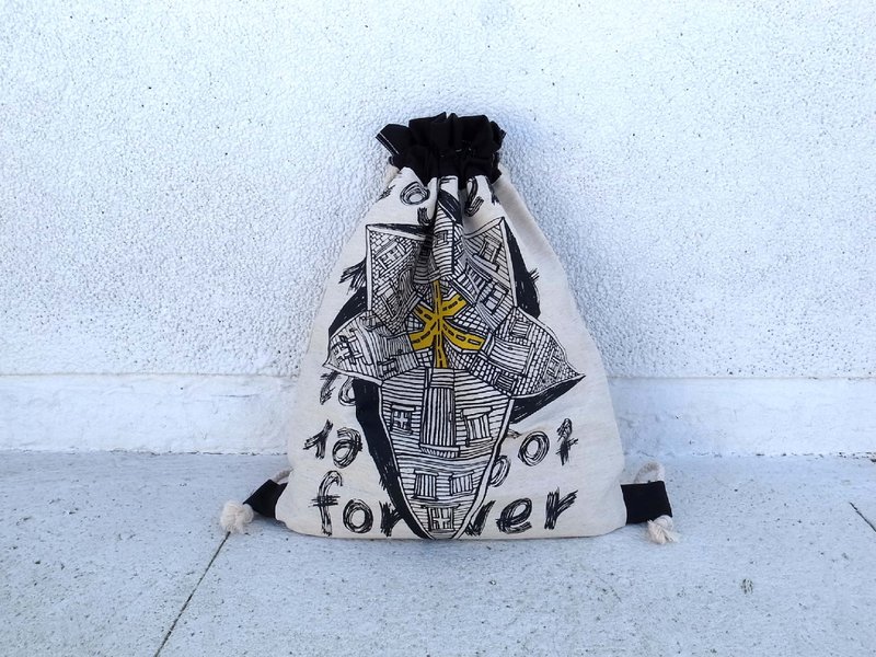 WenTi X 束口袋 后背包【Together forever】 - 束口袋双肩包 - 其他材质 