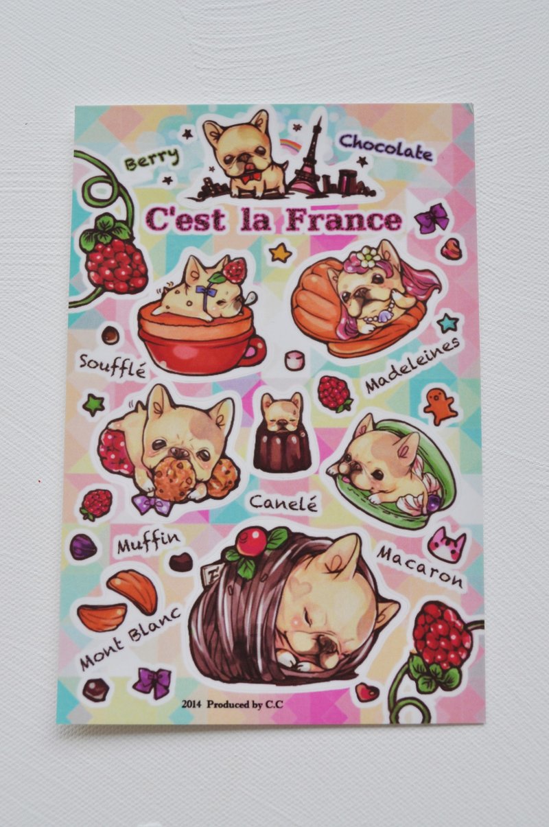 出7蛋CC款甜点法斗透明轧型贴纸 - 贴纸 - 其他材质 多色