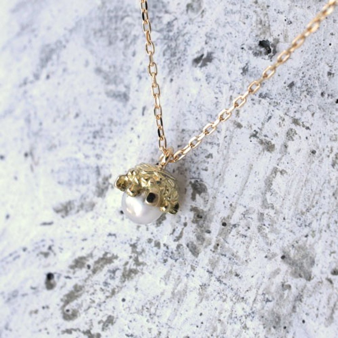 Stone bowl necklace (K18YG) - 项链 - 其他金属 金色