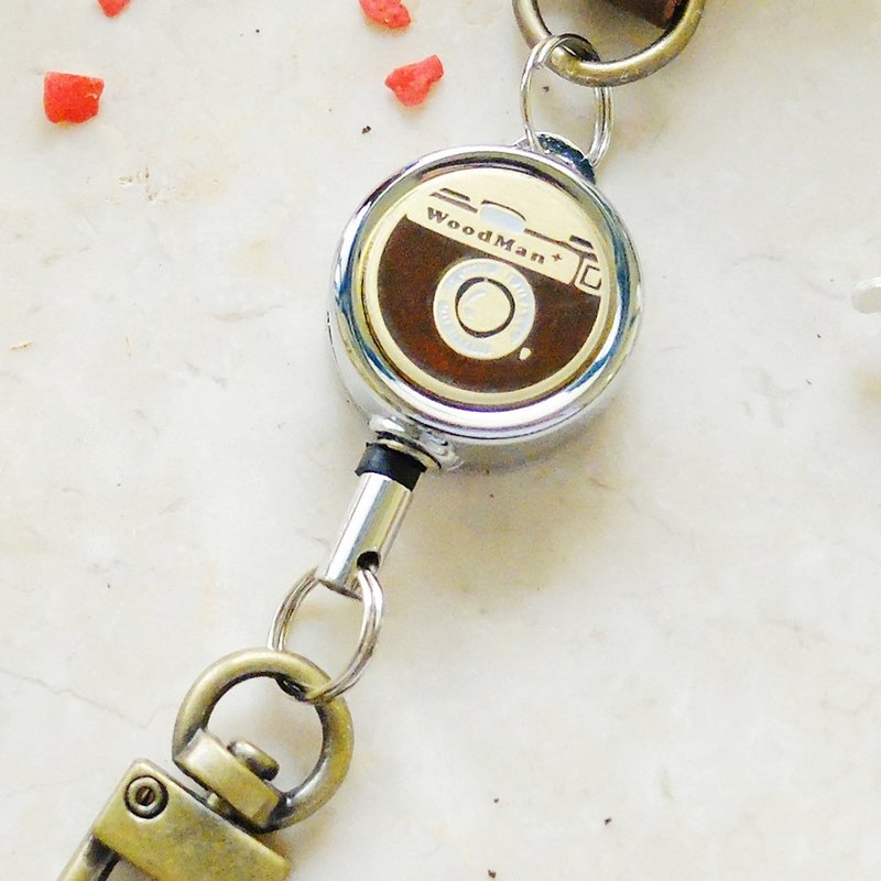 经典风貌之复古相机,伸缩识别证 珐琅拉环 - 证件套/卡套 - 真皮 咖啡色