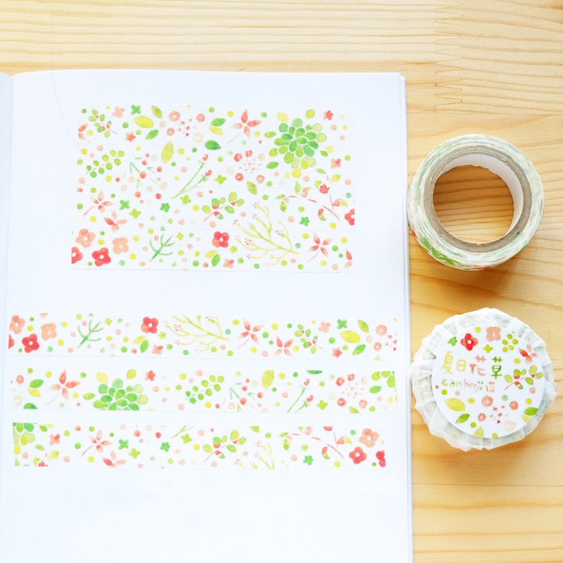 夏日花草 - 和纸胶带 - 纸胶带 - 纸 绿色
