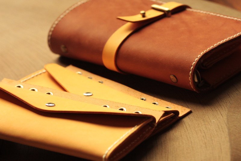 Hsu & Daughter 多功能护照夹【HDB2013】 - 护照夹/护照套 - 真皮 卡其色