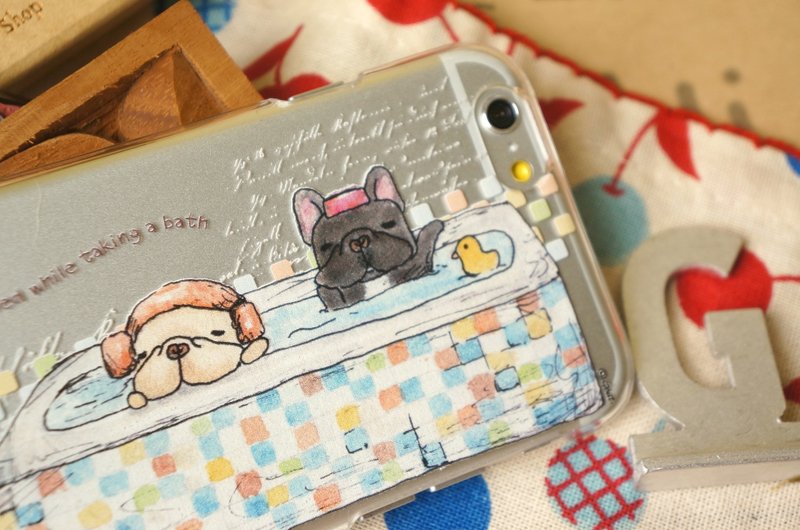 (售完)i6/ 6s手机壳-泡澡法斗(透明) - 手机壳/手机套 - 塑料 蓝色