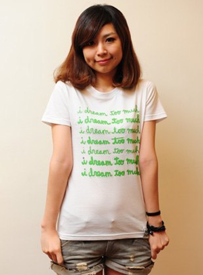 | i DreAM ToO MuCh | - 女装 T 恤 - 棉．麻 白色