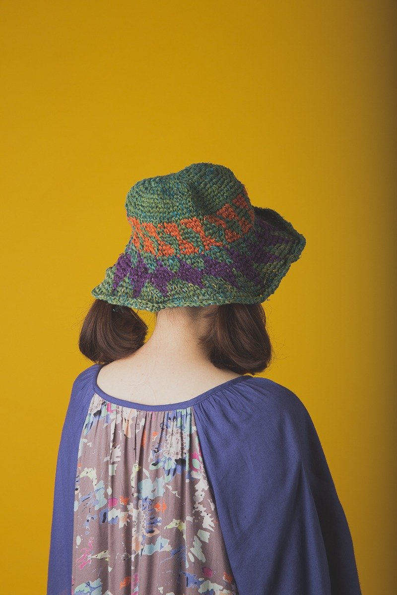 ☆saibaba ethnique // 编织麻图腾帽☆ - 帽子 - 其他材质 多色