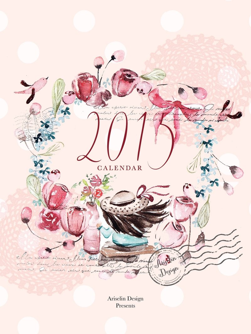 【花园里的荡秋千】Ariselin Design 2015 三角桌历（再版预购中） - 笔记本/手帐 - 纸 粉红色
