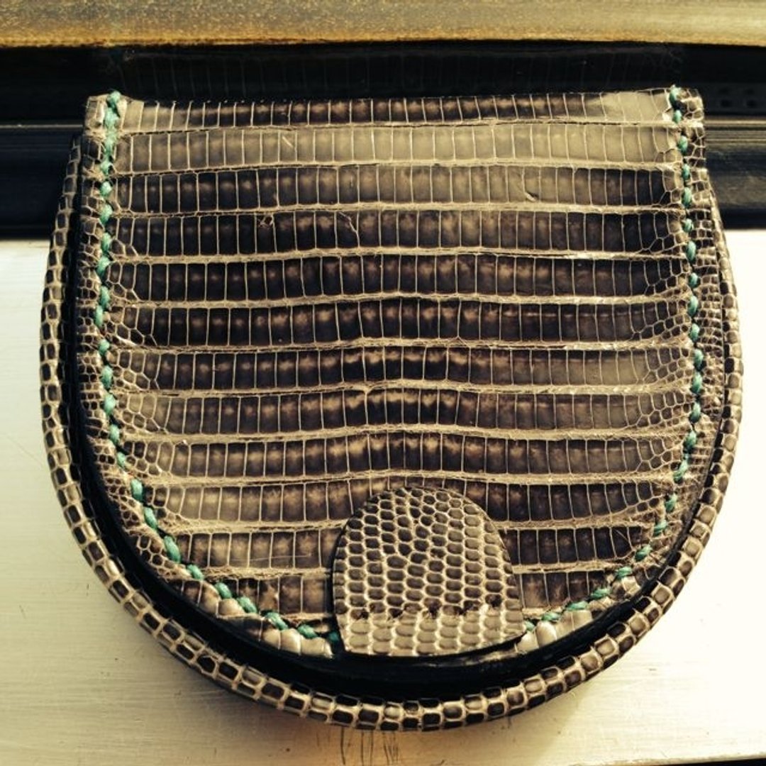Lizard Horseshoe Coin Case 蜥蜴皮马蹄形零钱包 - 皮件 - 真皮 黑色