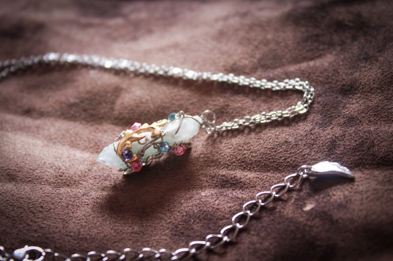 *弥露娜物语*祈之晶 项链 水晶柱 - 项链 - 宝石 粉红色