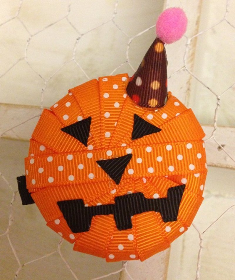 【101503】  手工南瓜派发夹 - 围嘴/口水巾 - 其他材质 橘色