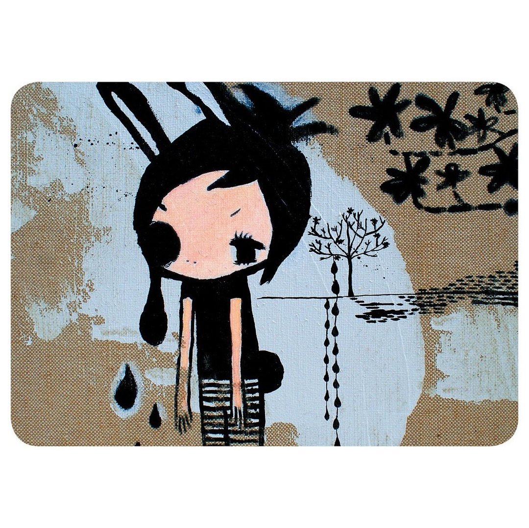 自家设计 林皮插画明信片No.7 *【黑色的泪 Black tear】 - 卡片/明信片 - 纸 多色