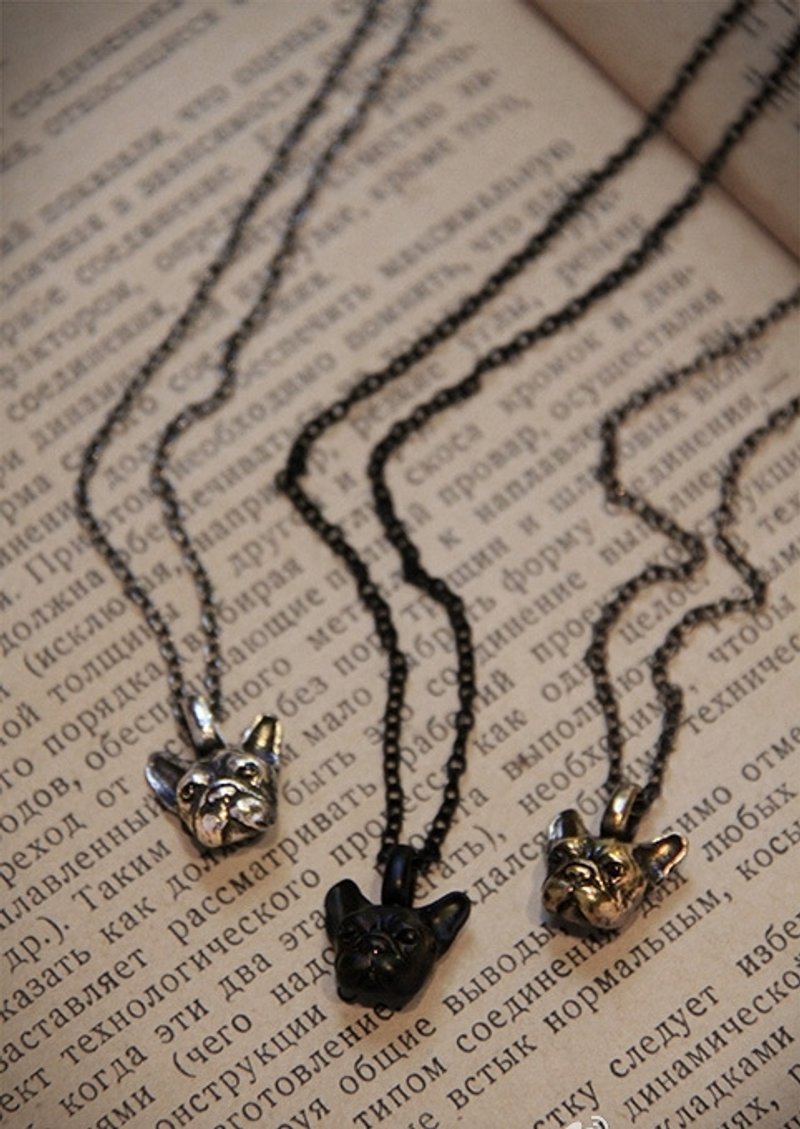 小法斗犬项链 - 项链 - 其他金属 灰色
