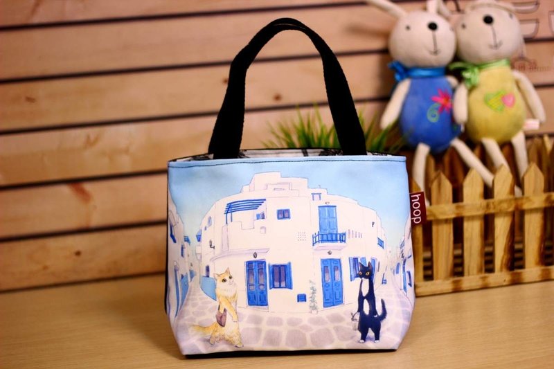 手提小托特【蓝白街道 - 妙卡卡】 - 手提包/手提袋 - 其他材质 