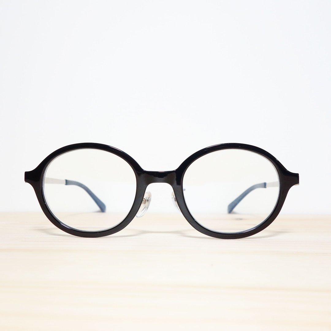日本复古圆框 黑板材金属 蓝光镜片 镜框 眼镜 22g - 眼镜/眼镜框 - 塑料 黑色