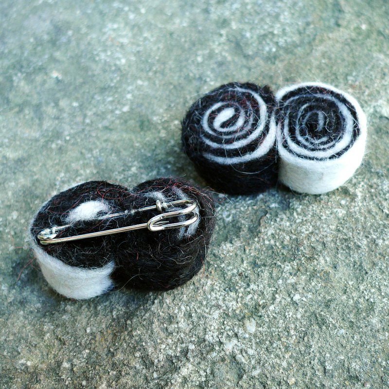 羊驼毛毡胸针＿公平贸易 - 胸针 - 羊毛 灰色