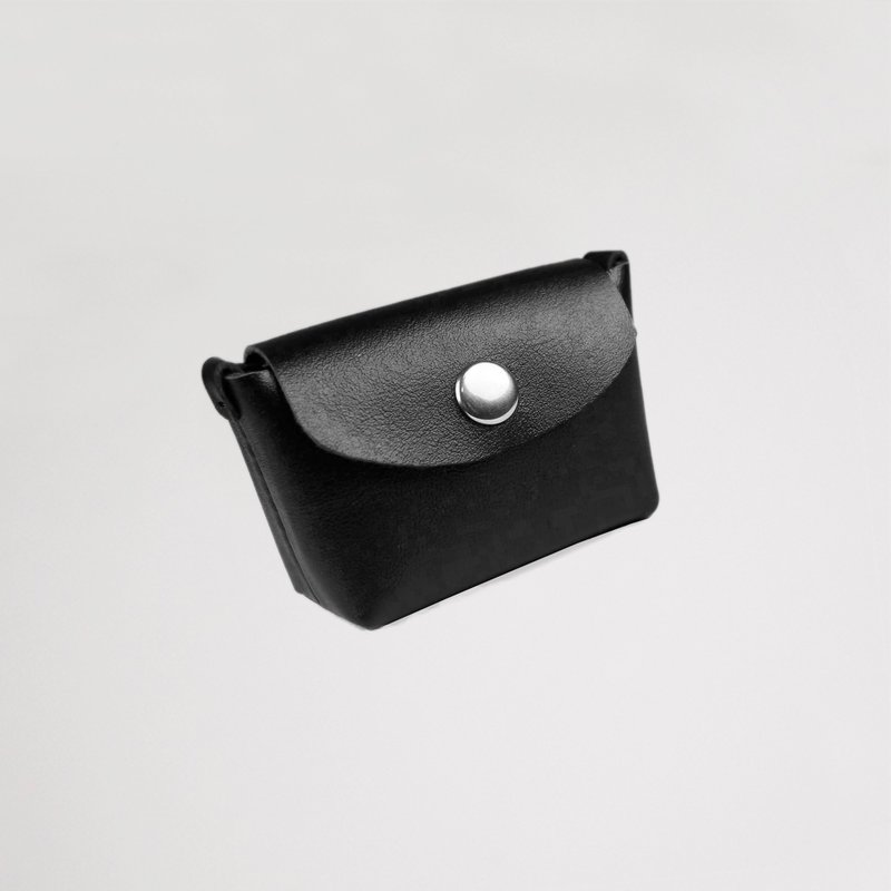 手工牛皮 迷你钥匙包 - 钥匙链/钥匙包 - 真皮 黑色