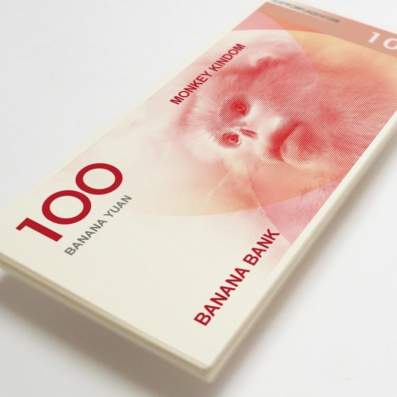 猴年祝福卡片-创意猴年纸币100蕉圆6张-搞怪红包-猴年纸币书签- - 红包/春联 - 纸 金色