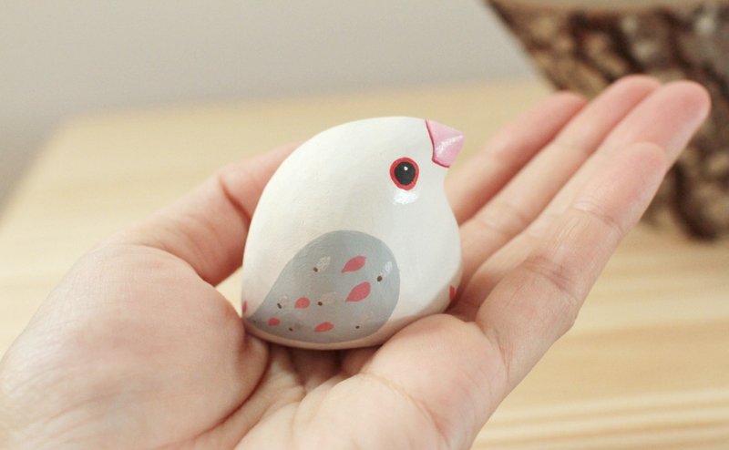 预购款-疗愈系商品-木头白文鸟摆饰-第二版 - 木工/竹艺/纸艺 - 木头 白色