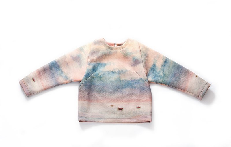 宁静海洋油画印花潜水料上衣 - 其他 - 其他材质 粉红色