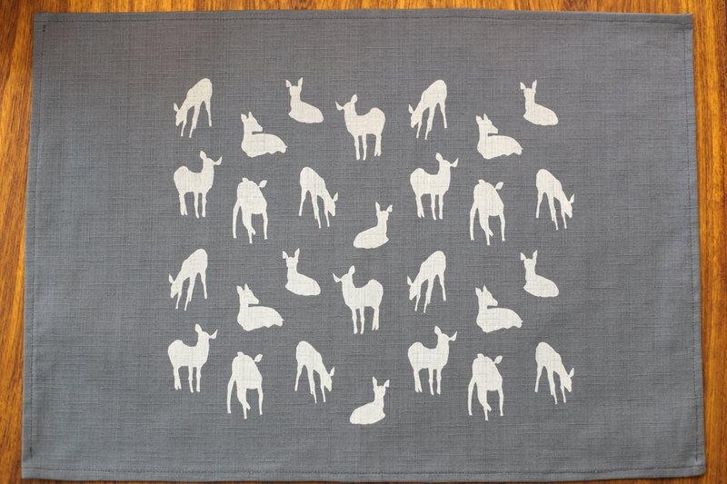 鹿岛餐垫-深灰 - 餐垫/桌巾 - 棉．麻 灰色