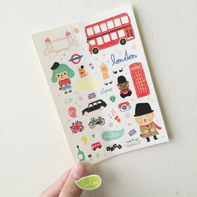 贴纸-英国伦敦旅行(绝版品) - 贴纸 - 纸 红色