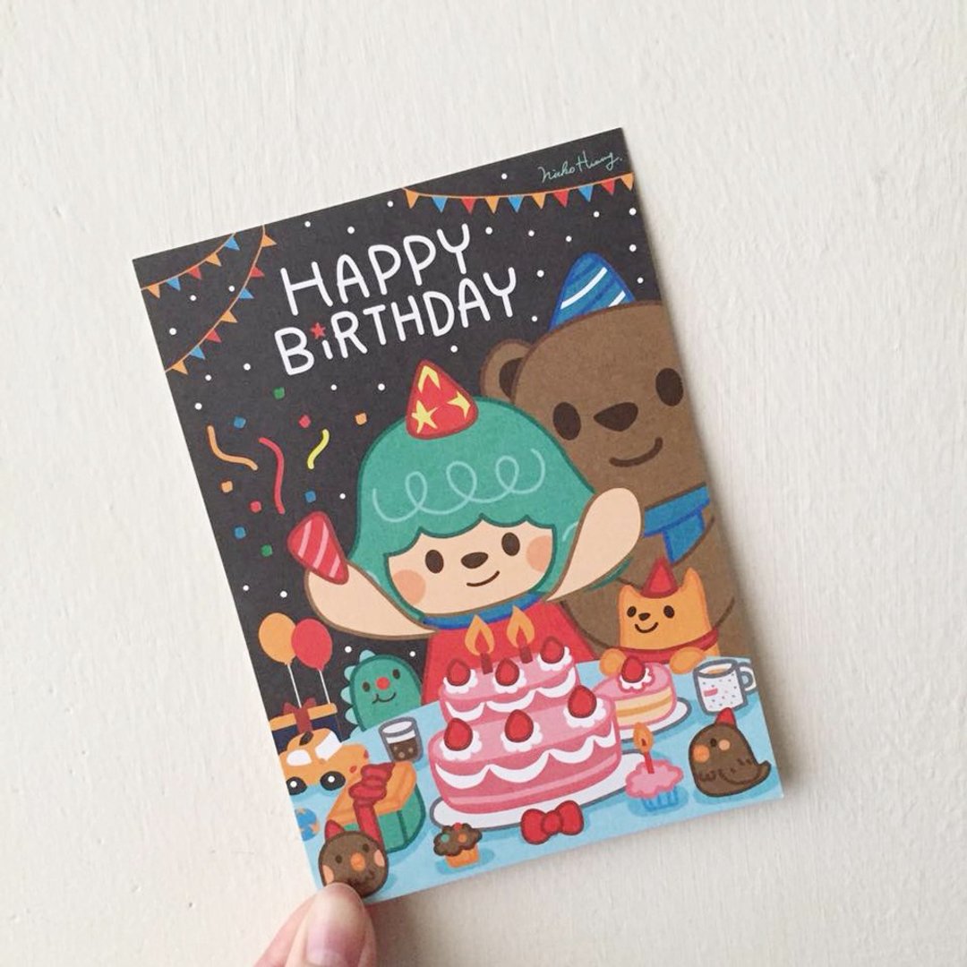 生日快乐 Happy Birthday 明信片 - 卡片/明信片 - 纸 多色