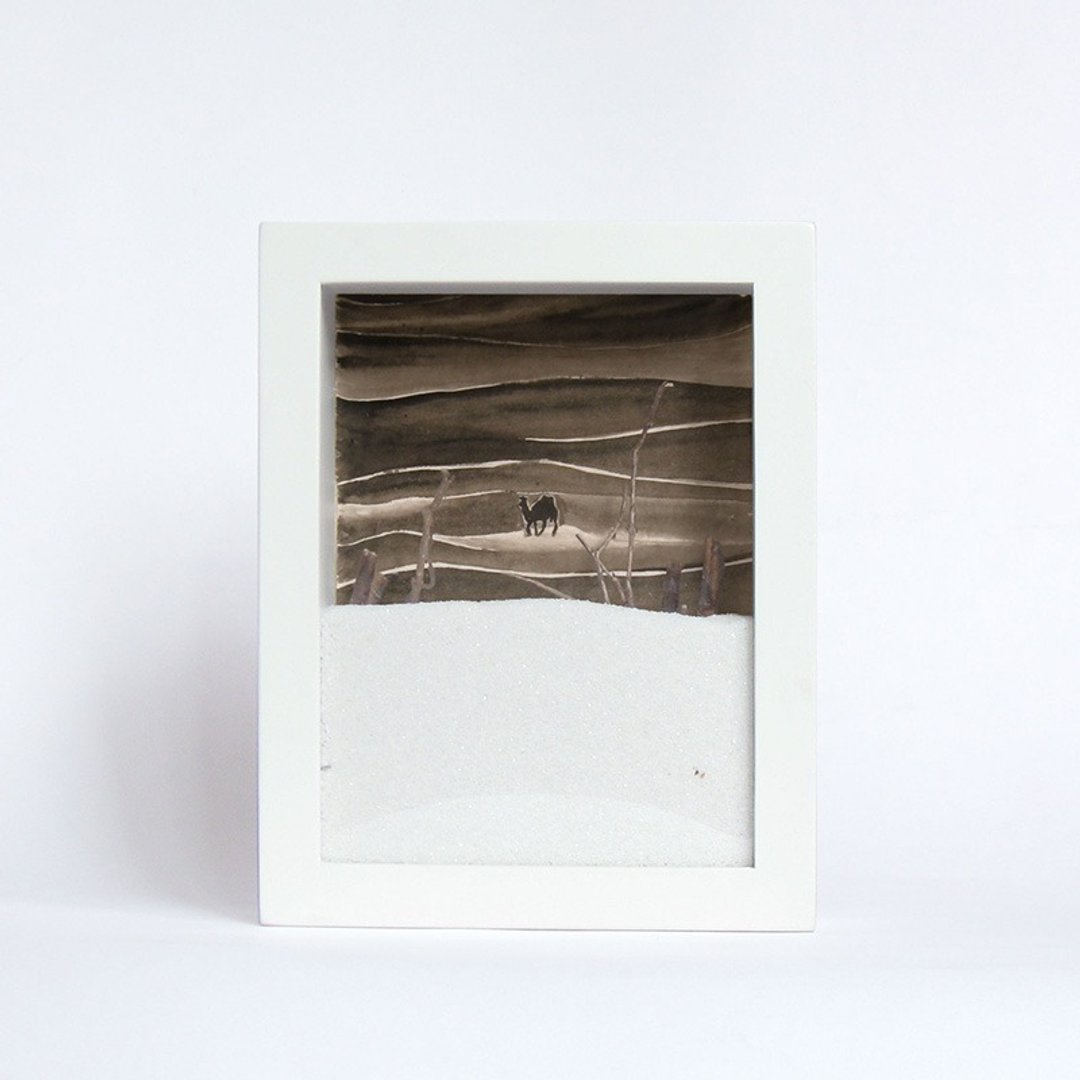 Encounter 相遇 实物复制画 骆驼 含框 - 海报/装饰画/版画 - 纸 金色